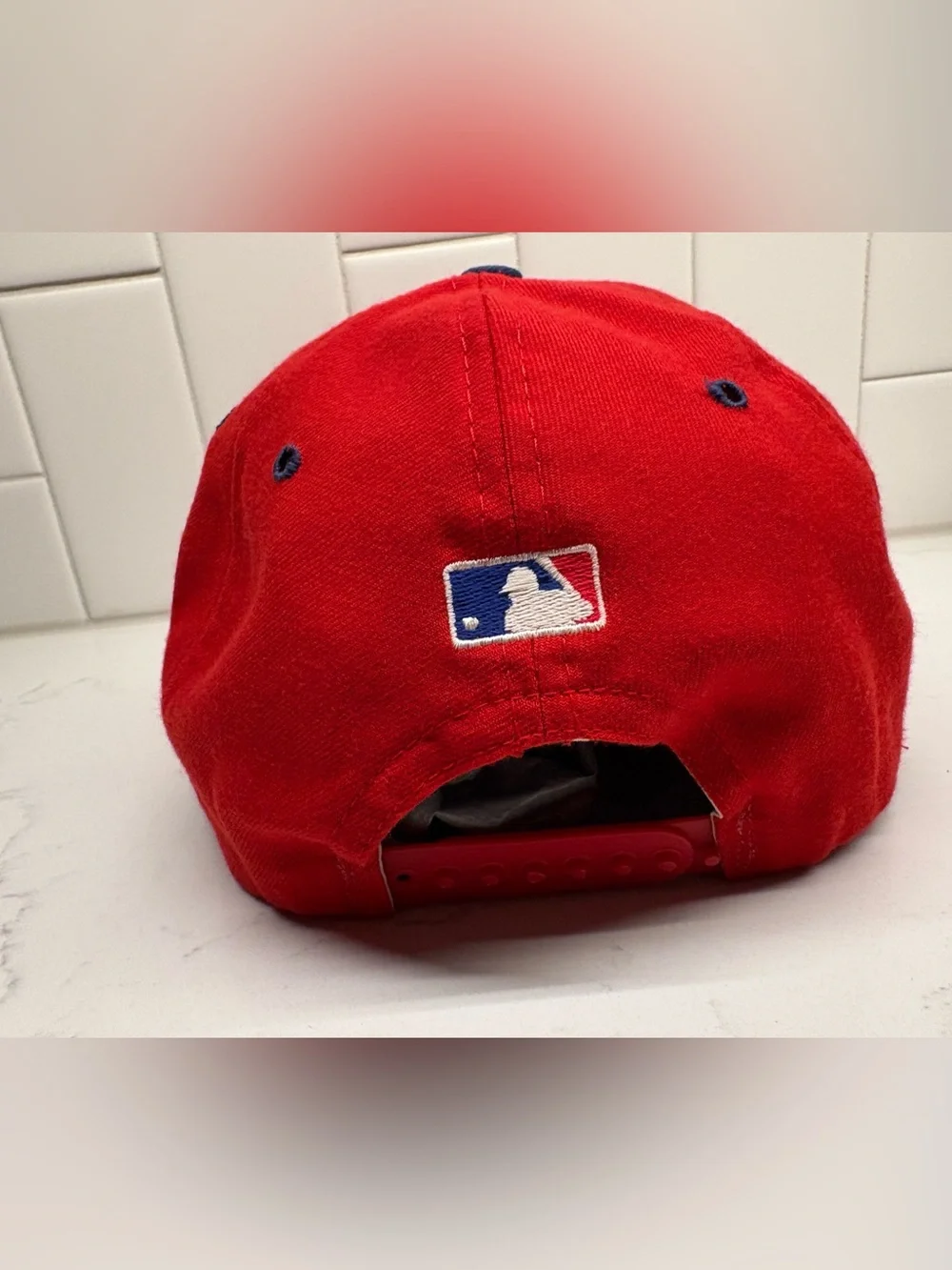 Vtg 1996 MLB All Star Game Phillies New Era Snapback Hat Made in USA Red Blue⁠